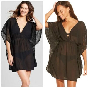 Xhilaration Women's Crochet Chiffon Cover Up